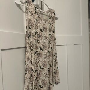 Old Navy Floral Print Top - Cream and Gray
